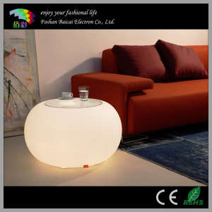 LED Cafe Furniture/LED Glass Coffee Table for Outdoor